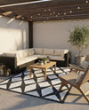 Urban Terrace Collection Area Rug -  Hudson Rectangle Black and White  lifestyle 18