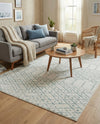 Marrakesh Lattice Collection Area Rug - Casablanca (Ivory Aqua) Rectangle Ivory Aqua  lifestyle 18