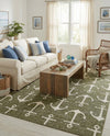 Seaside Haven Rugs Collection Area Rug - Sapphire (Green) Rectangle Green  lifestyle 19
