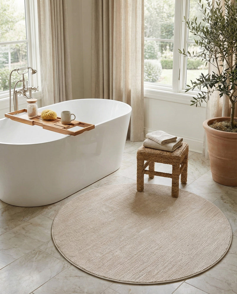 Bloomsbury Elegance Collection Area Rug -  Kensington (Ivory) Round Ivory  lifestyle 44