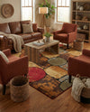 Bistro Lounge Collection Area Rug -  Cappuccino Rectangle Multi  lifestyle 21