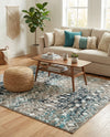 Mediterranean Lattice Collection Area Rug - Santorini (Multi Gray Blue) Square Multi Gray Blue  lifestyle 41