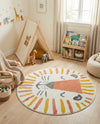 Wonder Tykes Collection Area Rug -  Mirage Round Ivory  lifestyle 9