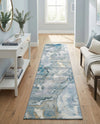 Urban Terrace Collection Area Rug -  Vertex Runner Blue and Ivory  lifestyle 70