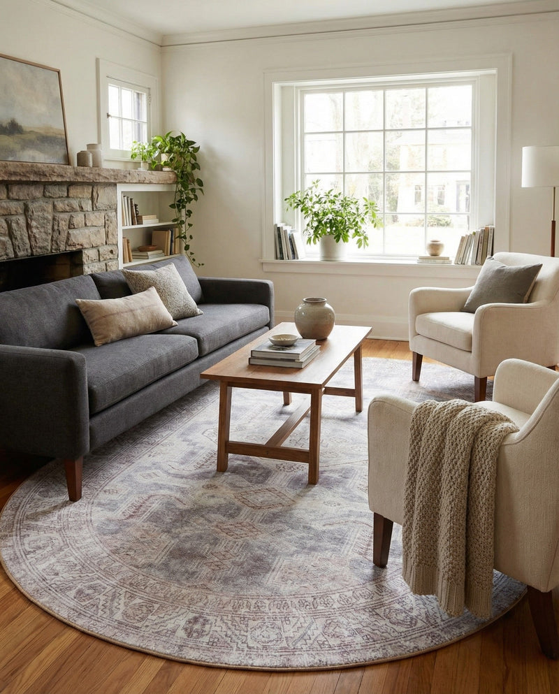 Heritage Elegance Collection Area Rug -  Charlottenburg Oval Gray  lifestyle 50