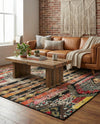 Outdoor Marrakesh Collection Area Rug -  Agadir Rectangle Multi Black  lifestyle 6