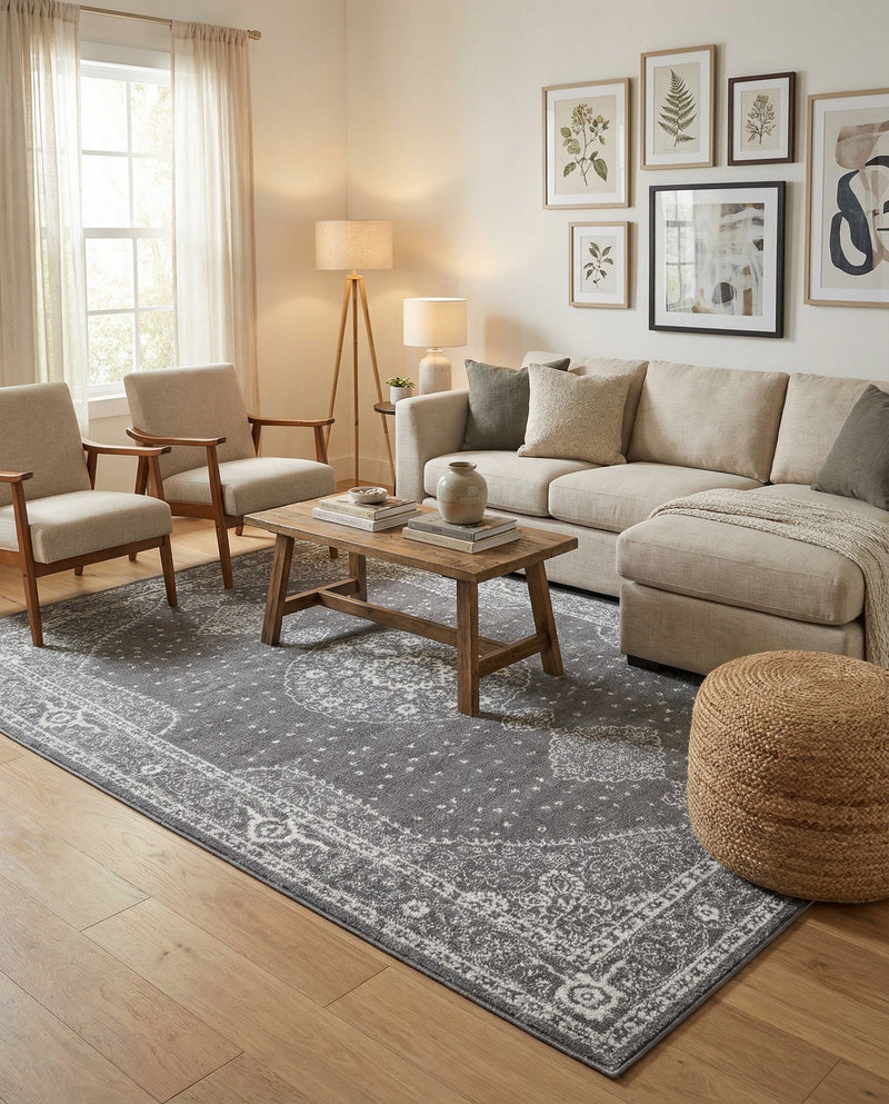 Dover Terrace Collection Area Rug - Marina (Dark Gray) Rectangle Dark Gray  lifestyle 19