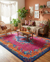 Caribbean Cove Collection Area Rug -  Nevis Rectangle Fuchsia  lifestyle 31