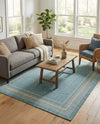 Terrace Fringe Collection Area Rug - Veranda (Aquamarine) Rectangle Aquamarine  lifestyle 16