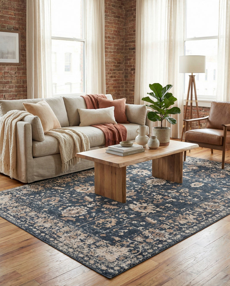 Cascade Range Collection Area Rug -  Shasta (Blue) Rectangle Blue  lifestyle 26