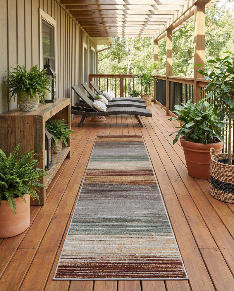 Urban Terrace Collection Area Rug -  Corsica Runner Multi  lifestyle 64