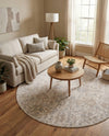 Cascade Range Collection Area Rug -  Shasta (Ivory) Round Ivory  lifestyle 35