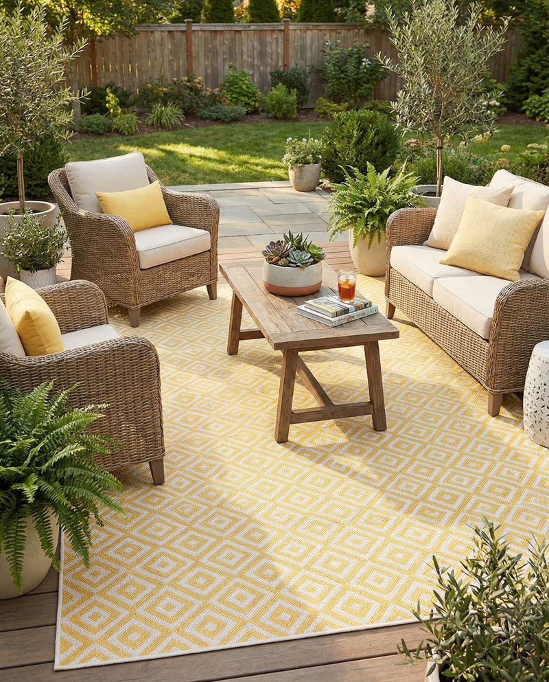 Urban Oasis Rugs Collection Area Rug -  Rooftop (Yellow Ivory) Rectangle Yellow Ivory  lifestyle 19