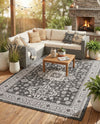 Tribal Terrace Treasures Collection Area Rug -  Incan Isle (Charcoal Gray) Rectangle Charcoal Gray  lifestyle 16