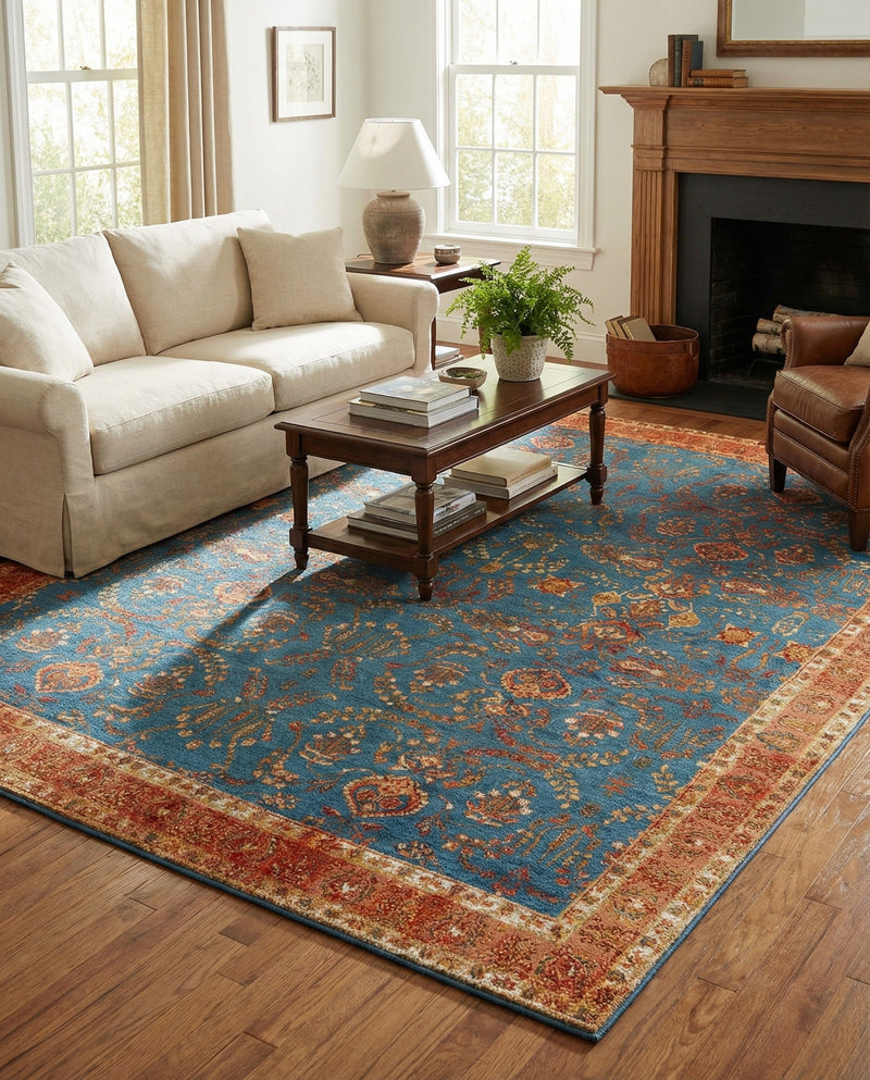 Patio Heritage Collection Area Rug -  Pavilion Rectangle Navy Blue  lifestyle 7