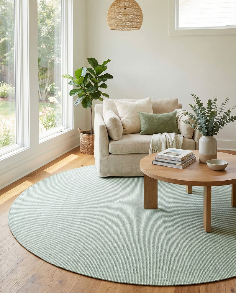 Jill Zarin Sedona Oasis Outdoor Collection Area Rug - Coconino (Palm Green) Round Palm Green  lifestyle 52