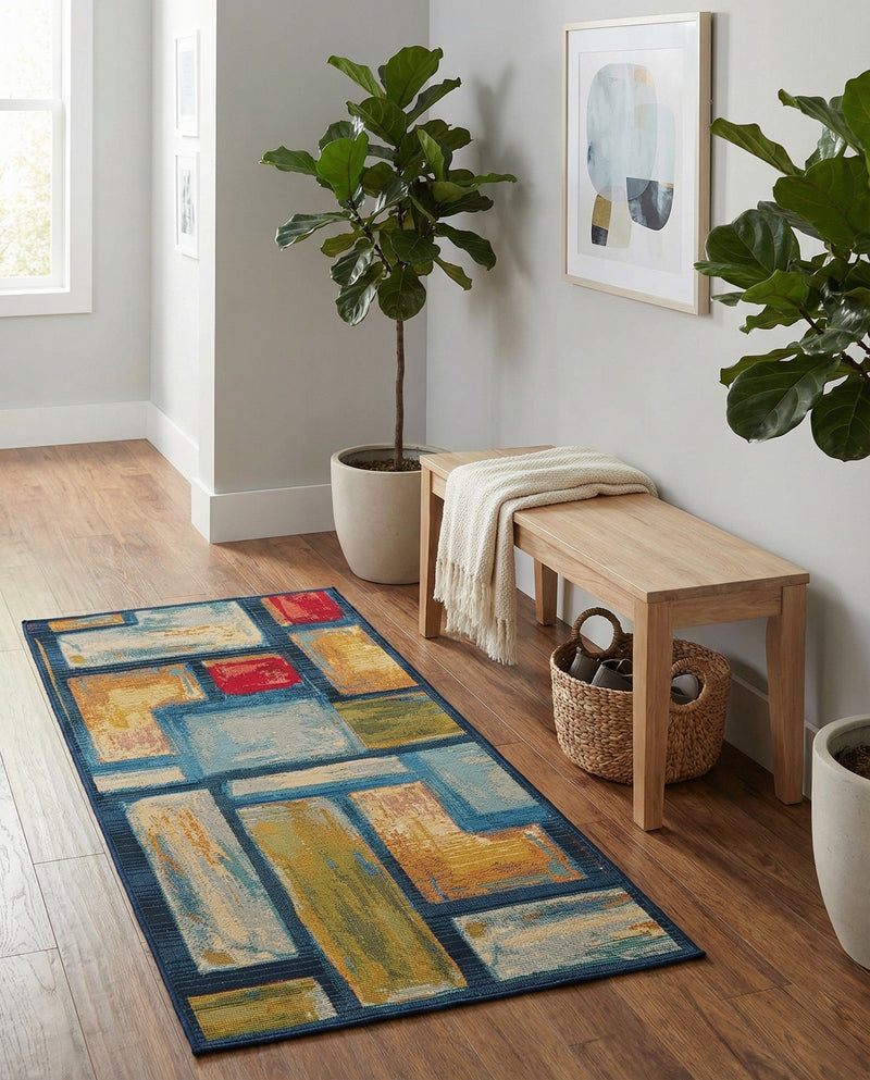 Urban Terrace Collection Area Rug -  Portico Runner Multi  lifestyle 71