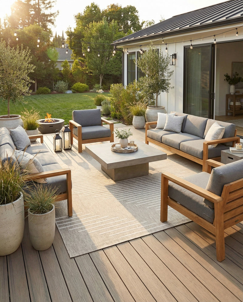 Urban Terrace Collection Area Rug -  Chelsea (Gray) Square Gray  lifestyle 61