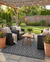 Garden Lattice Charm Collection Area Rug - Arbor (Charcoal) Square Charcoal  lifestyle 50