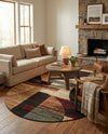 Bistro Lounge Collection Area Rug -  Latte Oval Multi  lifestyle 70