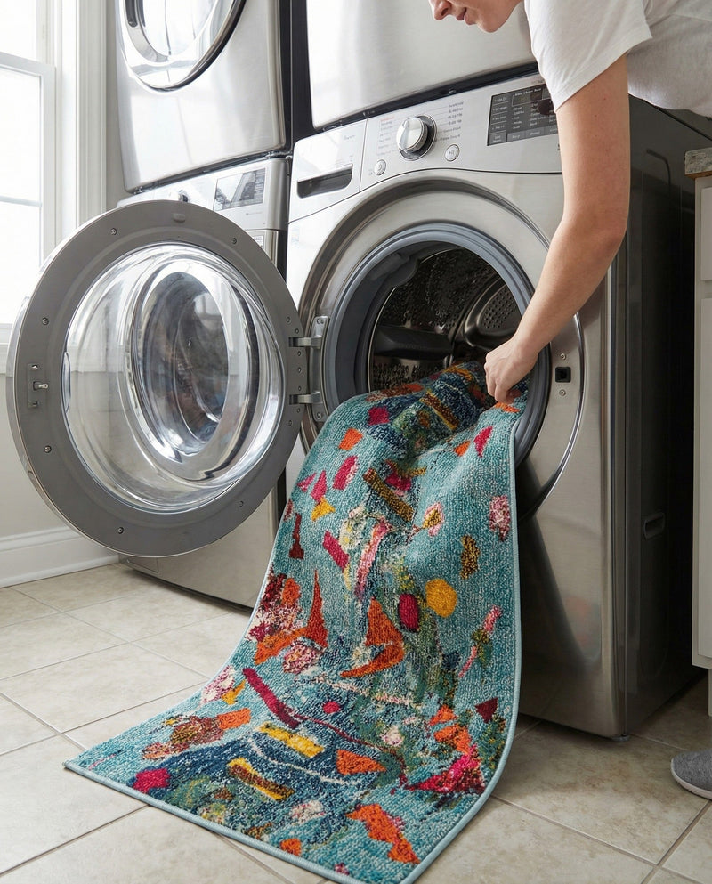 Colorburst Oasis Collection Area Rug -  Fresco Runner Aqua  lifestyle 42