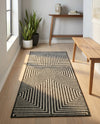 Urban Terrace Collection Area Rug -  Astoria (Black and White) Runner Black and White  lifestyle 52