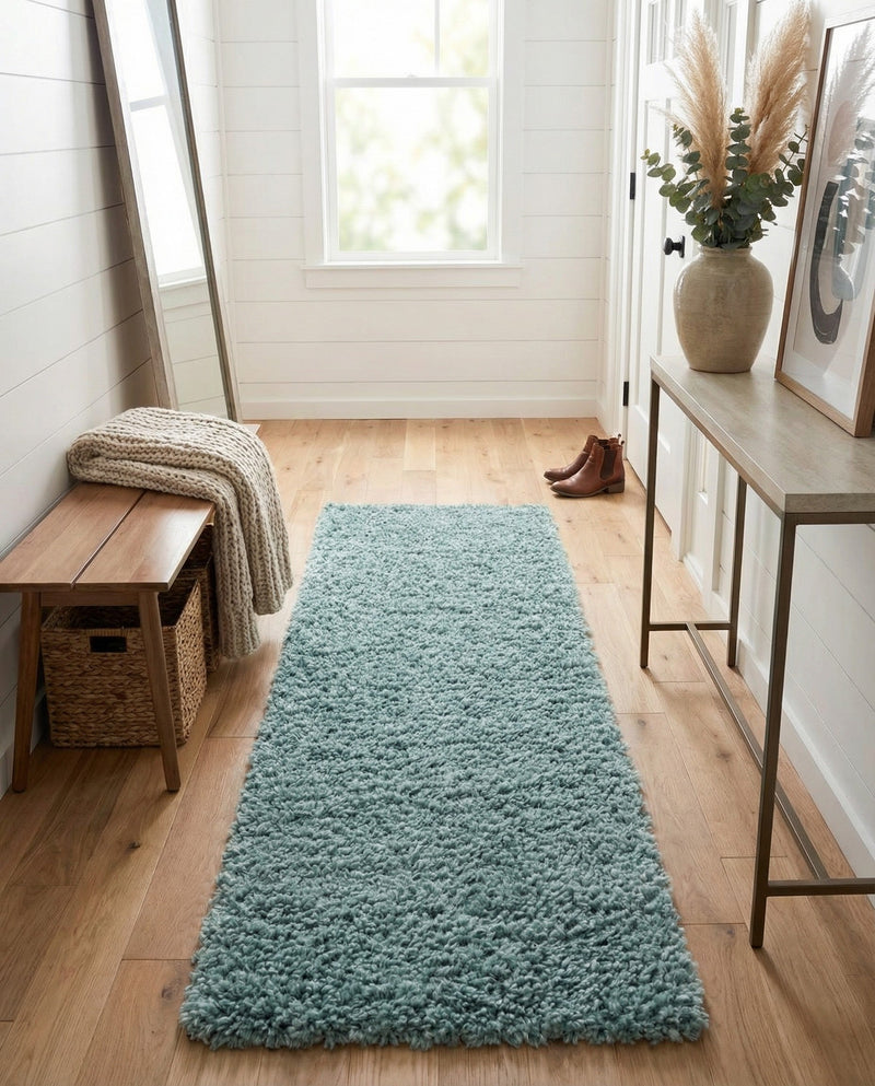 Alpine Plush Collection Area Rug -  Cortina (Aqua) Runner Aqua  lifestyle 28