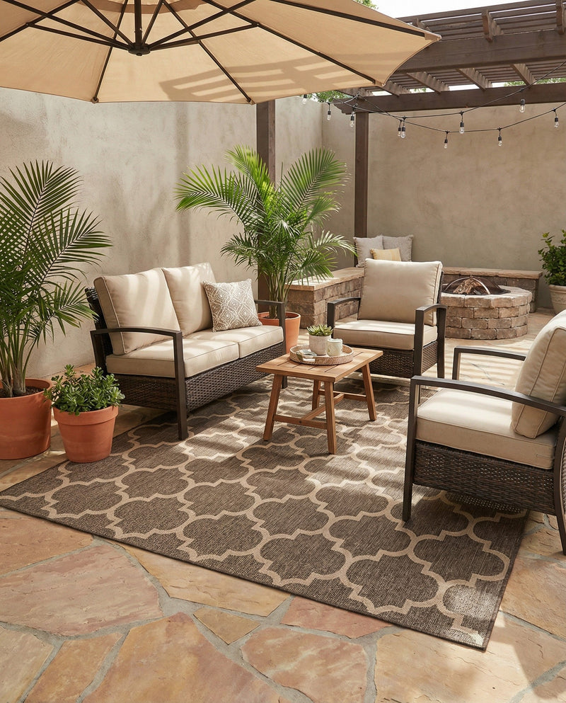 Sahara Sands Collection Area Rug -  Dahshur Square Brown  lifestyle 63
