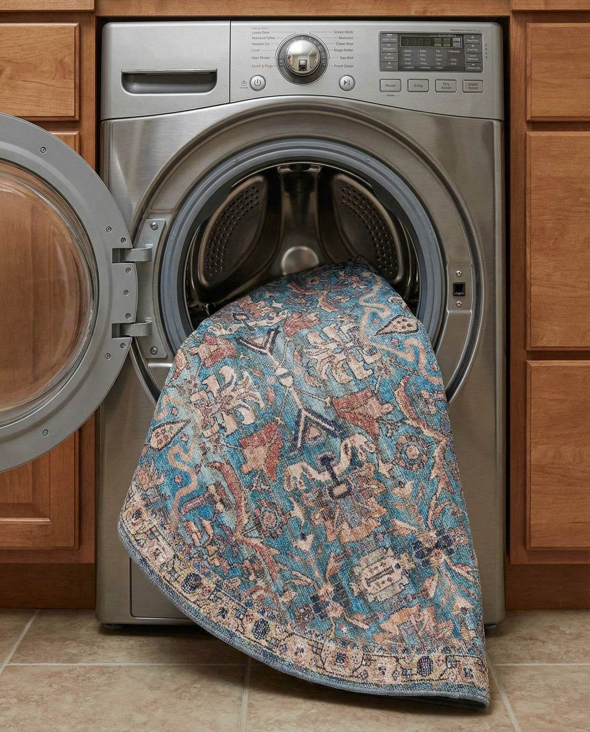 Vintage Memories Collection Area Rug -  Memories Round Blue  lifestyle 135