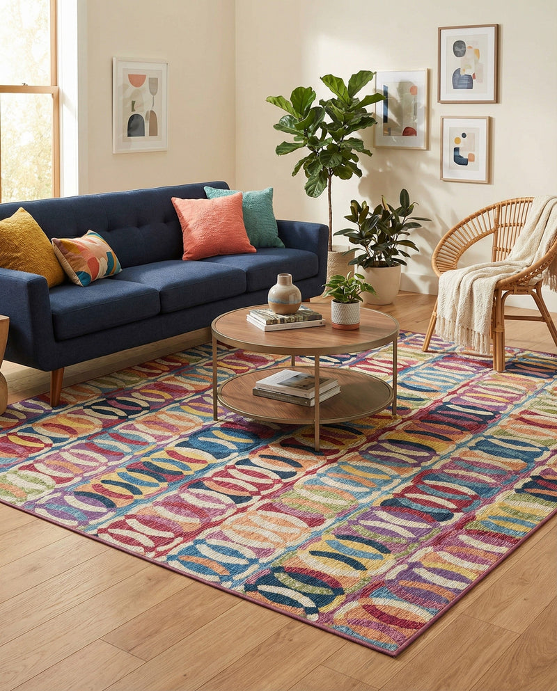 Urban Terrace Collection Area Rug -  Boardwalk Rectangle Multi  lifestyle 14