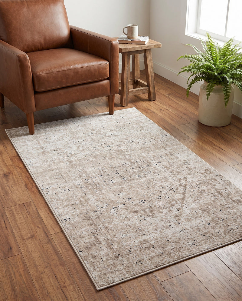 Coastal Manor Collection Area Rug -  Wavecrest Rectangle Beige  lifestyle 48