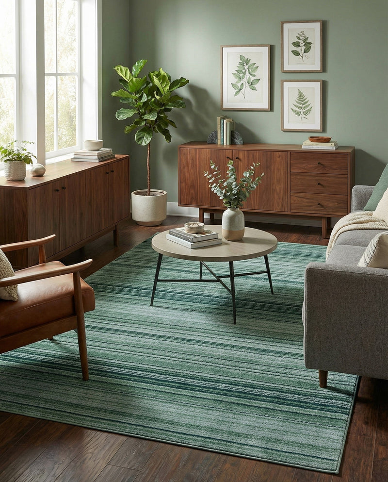 Jewel Oasis Collection Area Rug - Sapphire (Green) Rectangle Green  lifestyle 9