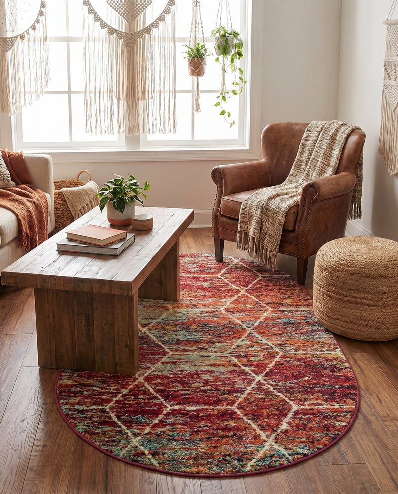 Trellis Mosaic Collection Area Rug - Arborville (Multi) Oval Multi  lifestyle 77
