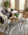 Seaside Blooms Collection Area Rug -  Evergreen (Charcoal Ivory) Rectangle Charcoal Ivory  lifestyle 18