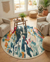 Outdoor Marrakesh Collection Area Rug -  Meknes Round Multi  lifestyle 66