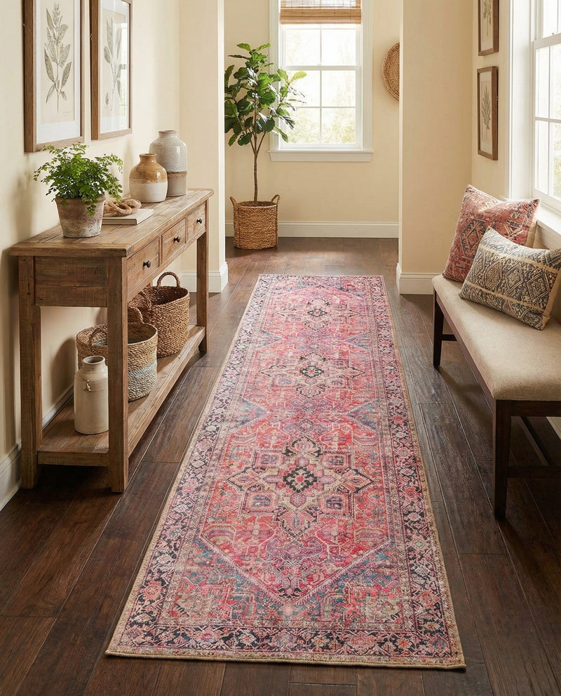 Heritage Elegance Collection Area Rug -  Alhambra Runner Red  lifestyle 85