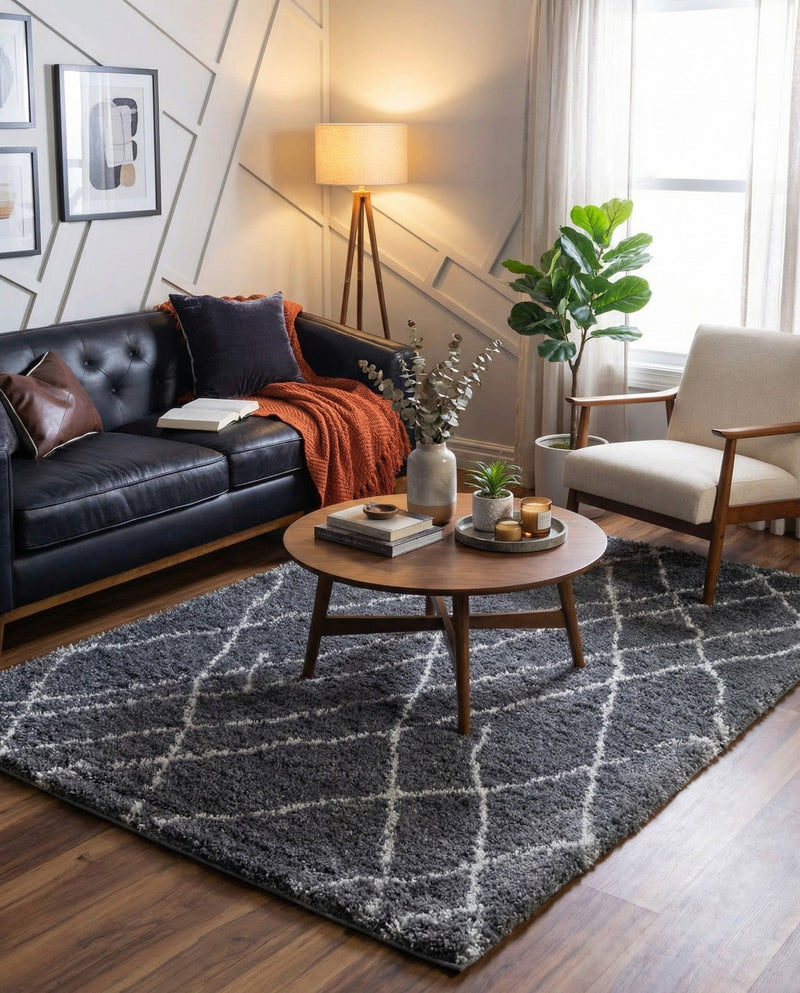 Cozy Haven Shag Collection Area Rug - Serenity (Pebble Gray) Rectangle Pebble Gray  lifestyle 10