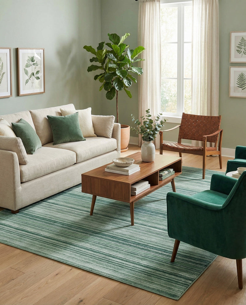 Jewel Oasis Collection Area Rug - Sapphire (Green) Rectangle Green  lifestyle 19