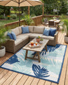 Bahama Breeze Outdoor Collection Area Rug -  CatCay Rectangle Gray Blue  lifestyle 24