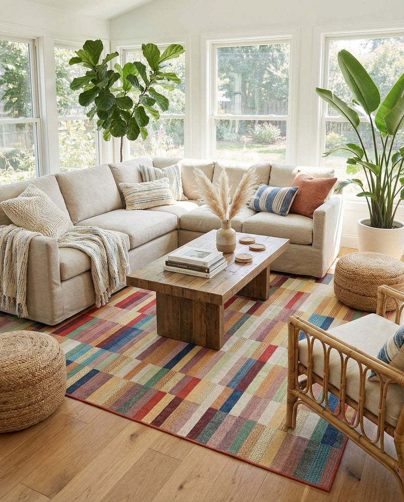 Coastal Terrace Collection Area Rug -  Harbor Rectangle Multi  lifestyle 18