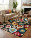 Outdoor Marrakesh Collection Area Rug -  Chefchaouen Rectangle Multi Black  lifestyle 54