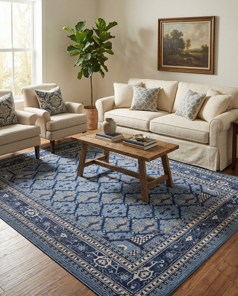 Horizon Collection Area Rug -  Aurora Rectangle Blue  lifestyle 29