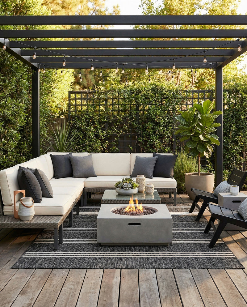 Urban Oasis Rugs Collection Area Rug -  District (Charcoal) Rectangle Charcoal  lifestyle 11