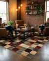 Bistro Lounge Collection Area Rug - Espresso Rectangle Multi  lifestyle 38