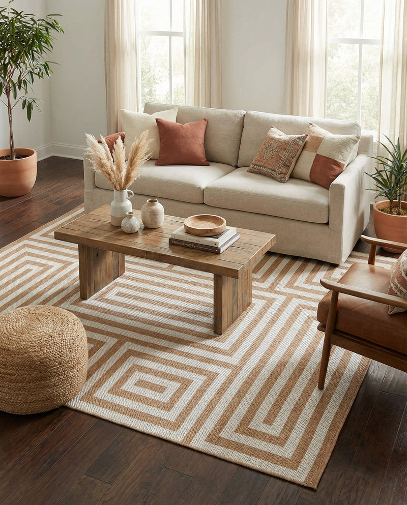 Urban Terrace Collection Area Rug -  Flatiron Rectangle Taupe  lifestyle 28
