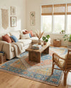Savannah Threads Collection Area Rug - Charleston Rectangle Orange Yellow  lifestyle 9