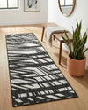 Urban Terrace Collection Area Rug -  Queens Runner Black and White  lifestyle 70