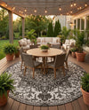 Urban Oasis Rugs Collection Area Rug -  Penthouse (Charcoal Gray) Round Charcoal Gray  lifestyle 78