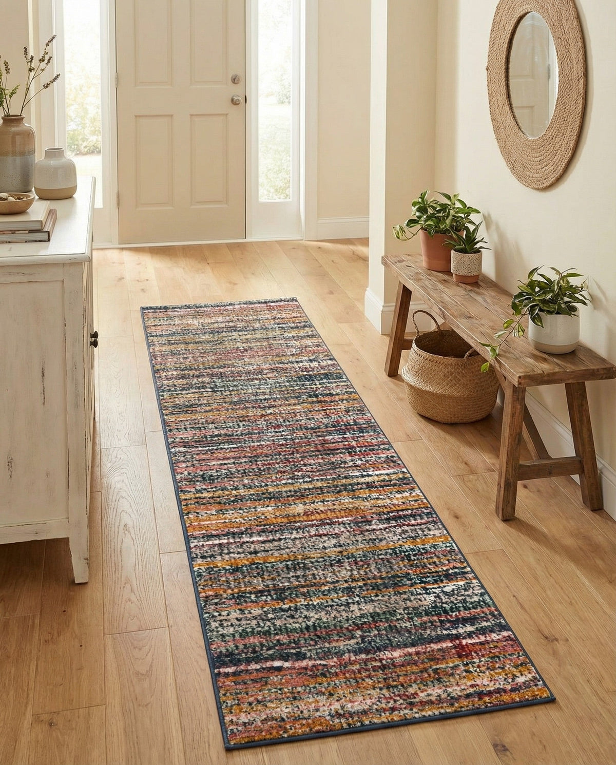 Jewel Oasis Collection Area Rug - Sapphire (Multi) Runner Multi  lifestyle 133