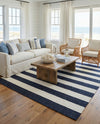 Martha's Vineyard Blueprints Collection Area Rug - Edgartown Rectangle Nautical Navy  lifestyle 53